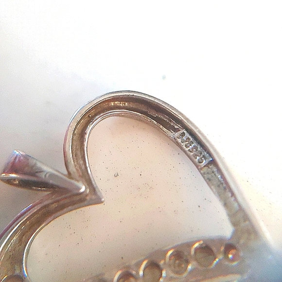 DJC 925 sterling silver cubic zerconia heart pendant - Picture 5 of 7